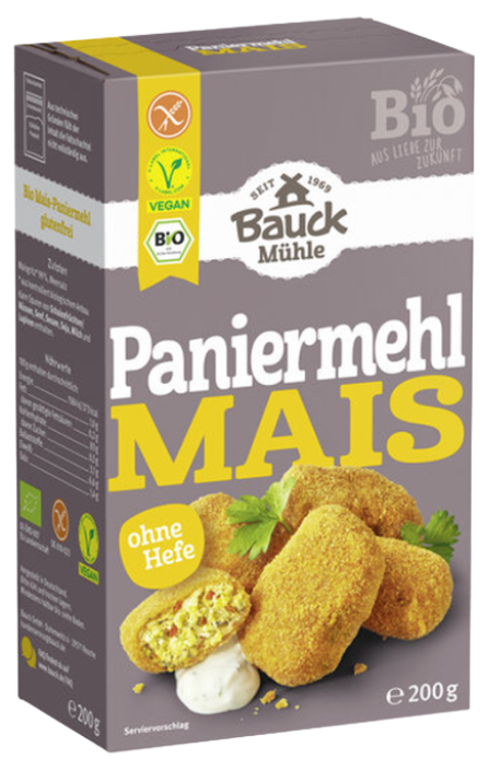 Kukurūzų džiūvėsėliai, ekologiški BAUCK MÜHLE, 200 g