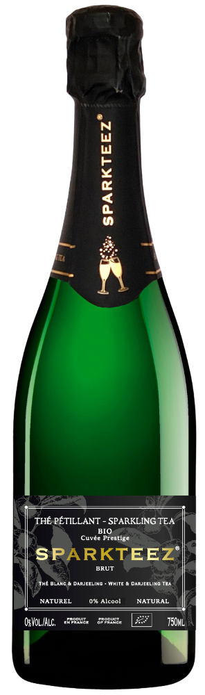 Putojantis arbatos gėrimas SPARKTEEZ BRUT DARJEELING WHITE TEA, ekologiškas, 750 ml