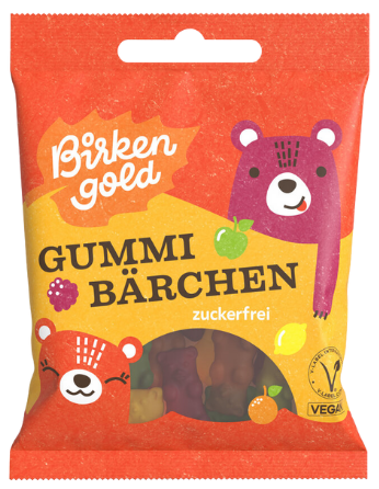 Gummy Bears without added sugar "Meškiukai" BIRKENGOLD, 50 g