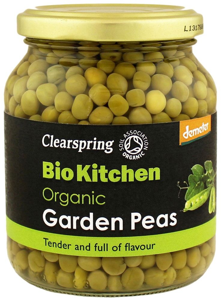 Konservuoti žirneliai, biodinaminiai CLEARSPRING, 350 g