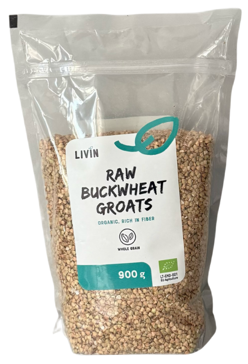 Termiškai neapdorotos grikių kruopos, ekologiškos LIVIN, 900 g