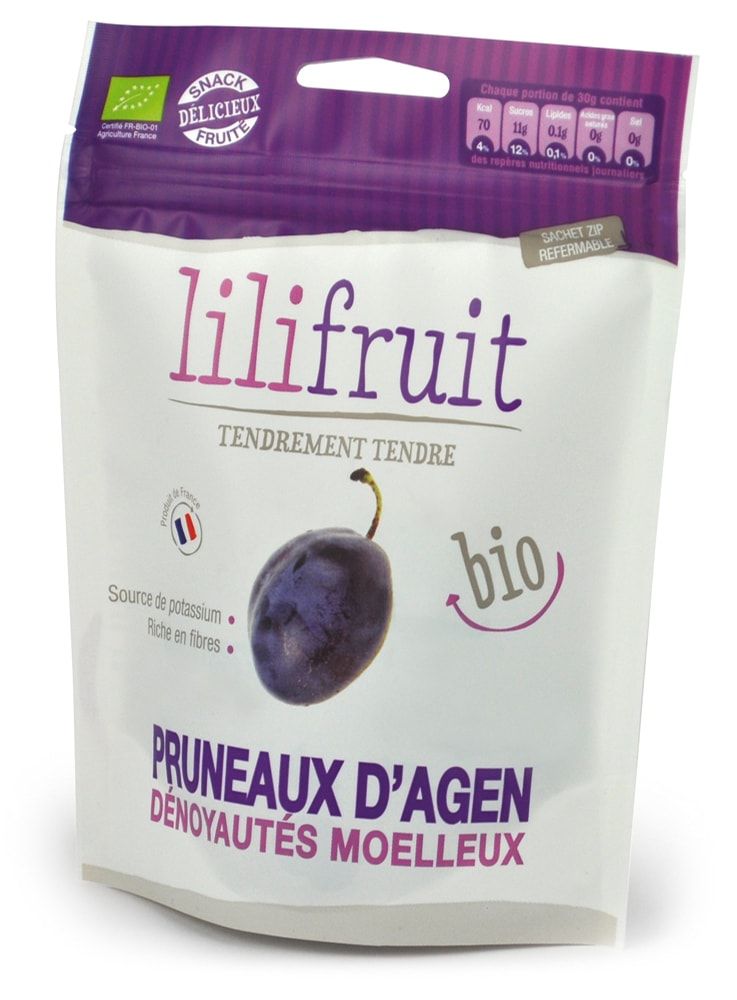 Minkštos rehidruotos Aženo džiovintos slyvos, ekologiškos LILIFRUIT, 150 g