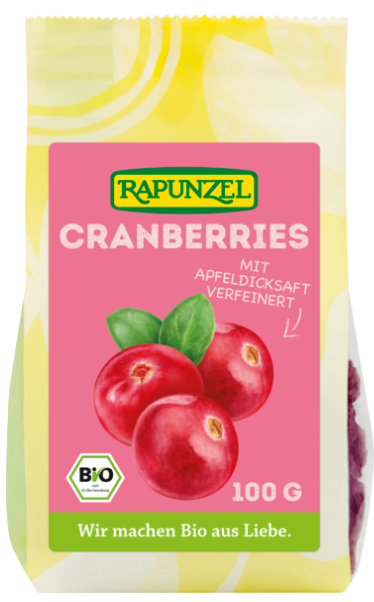 Džiovintos spanguolės, ekologiškos RAPUNZEL, 100 g