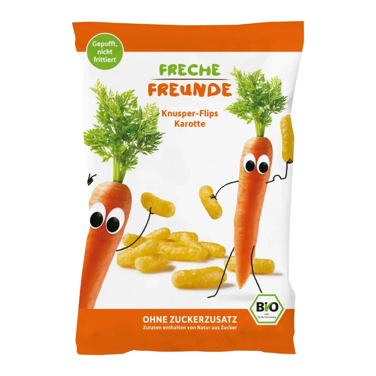 Kukurūzų trapučiai su morkomis, nuo 12 mėn., ekologiški FRECHE FREUNDE