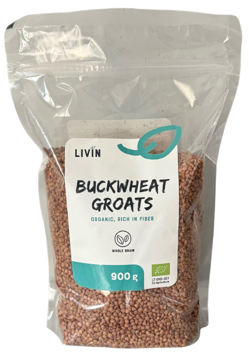 Termiškai apdorotos grikių kruopos, ekologiškos LIVIN, 900 g