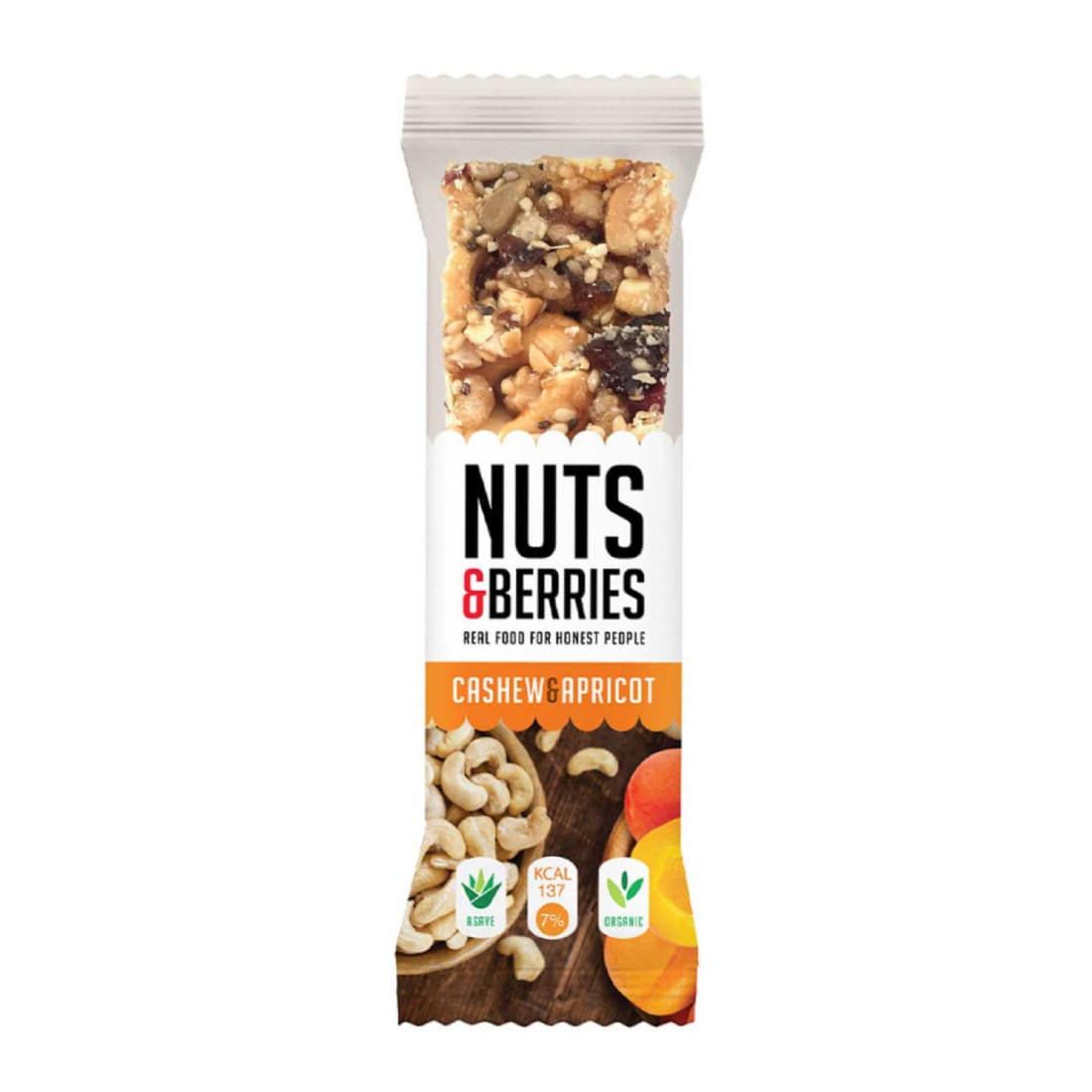 Batonėlis su anakardžiais ir abrikosais NUTS&BERRIES