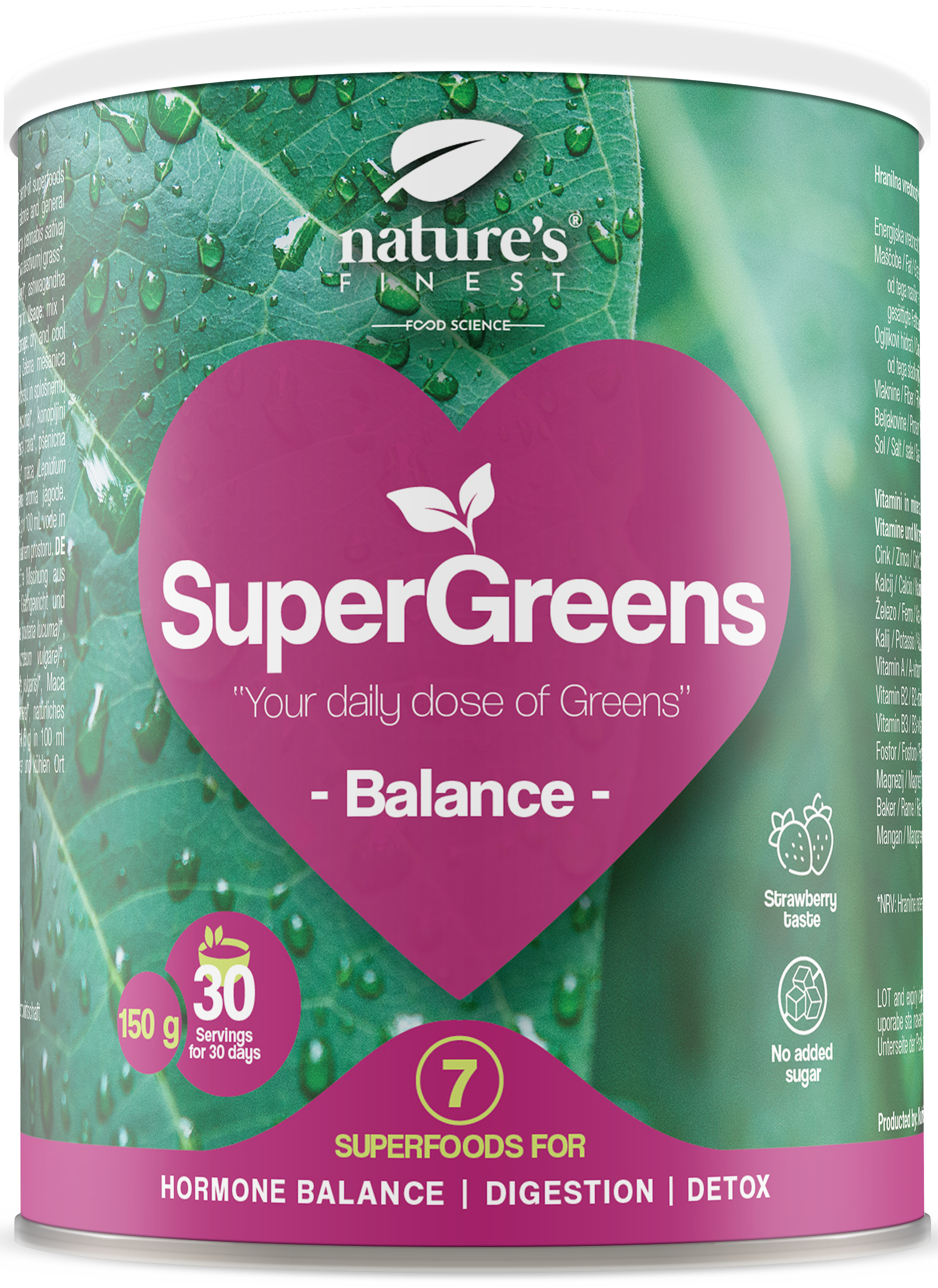 Supermaisto mišinys balansui „SuperGreens BALANCE“, ekologiškas NATURE'S FINEST, 150 g