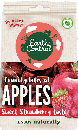 Яблочные чипсы, клубничный вкус EARTH CONTROL, 55 г