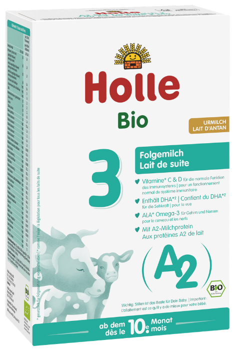 Tolesnio maitinimo A2 pieno mišinys kūdikiams nuo 10 mėnesių Nr. 3, ekologiškas HOLLE, 400 g