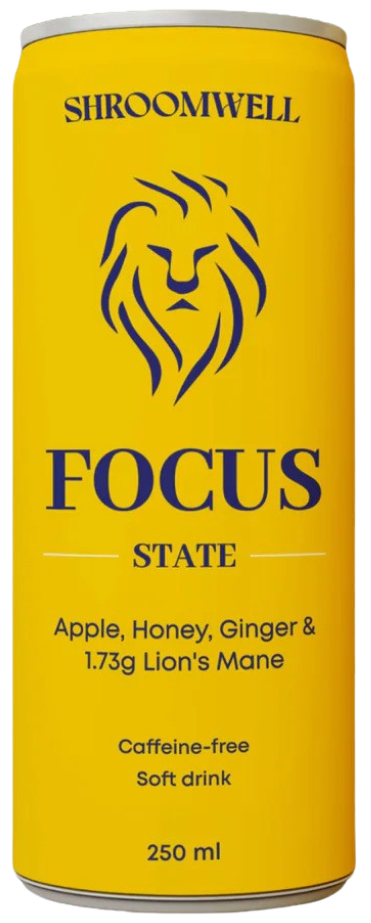 Gazuotas gaivusis gėrimas „Focus state Lion’s Mane“ SHROOMWELL, 250 ml