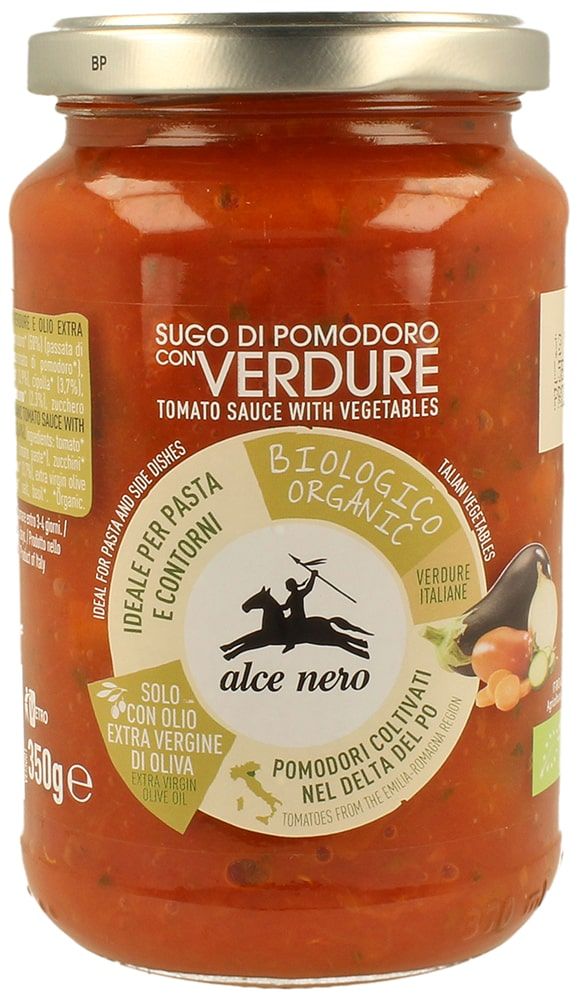 Pomidorų padažas su daržovėmis, ekologiškas ALCE NERO, 350 g