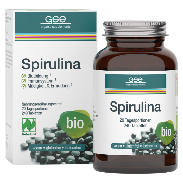 Mikrodumbliai spirulina, 500 mg. Maisto papildas, ekologiškas GSE