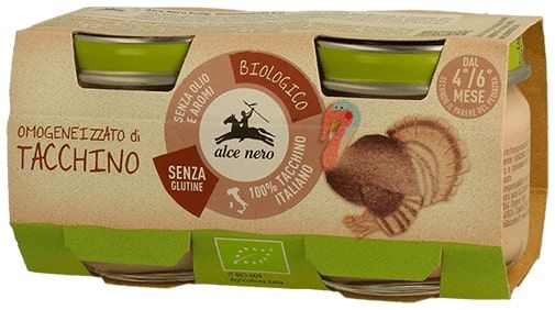 Kalakutienos tyrelė kūdikiams nuo 4 mėn., ekologiška ALCE NERO, 2 x 80 g