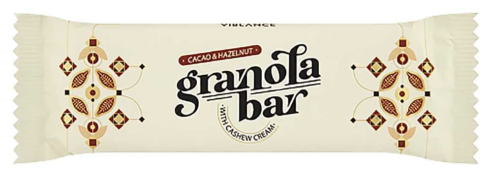 Granolos batonėlis su kakava ir lazdynų riešutų bei anakardžių kremu VIBLANCE, 55 g