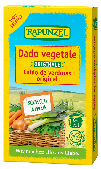 Daržovių sultinys „Original“, ekologiškas RAPUNZEL, 8 kub. x 0,5 l
