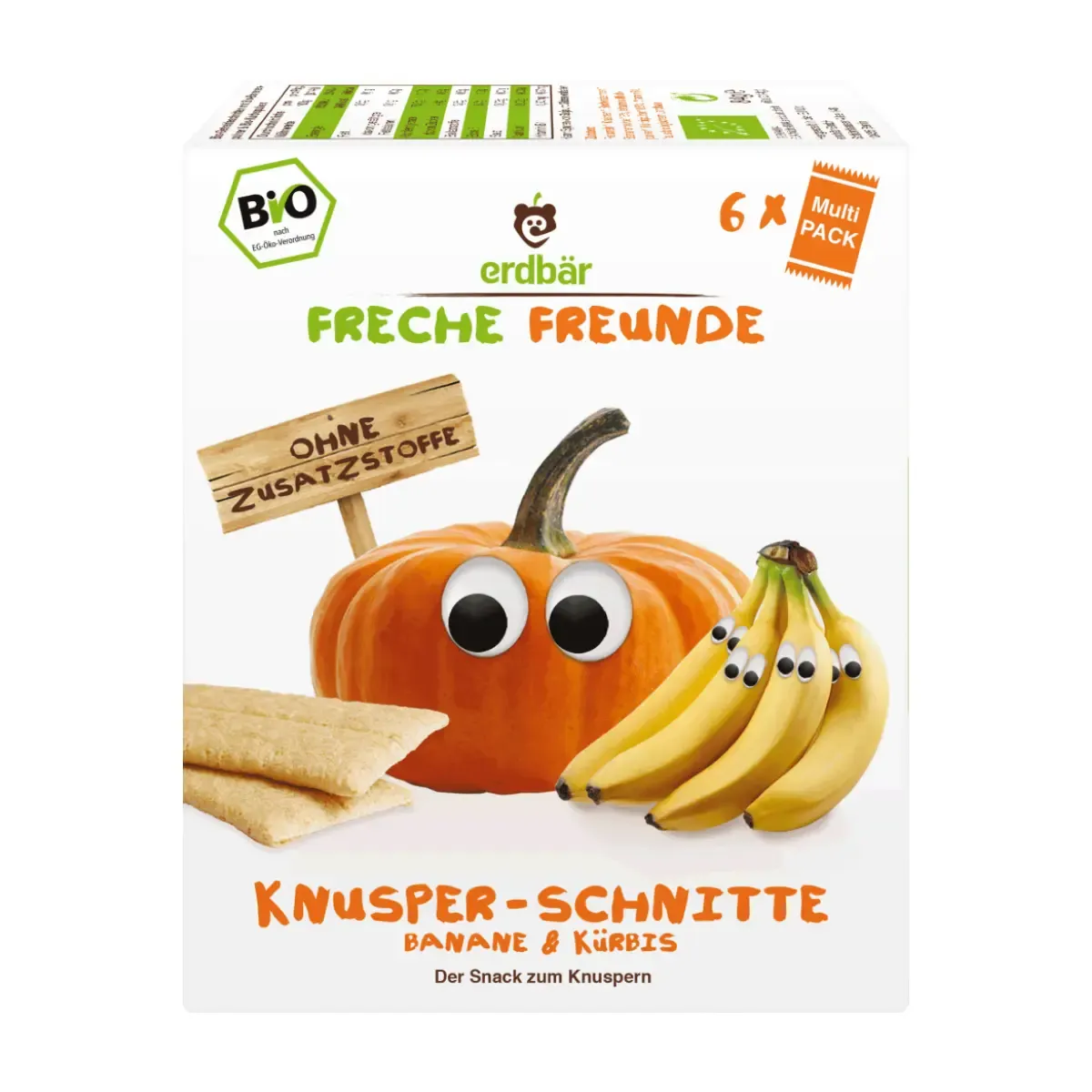 Ryžių, kukurūzų ir grikių trapučiai su bananais ir moliūgais, nuo 12 mėn., ekologiški FRECHE FREUNDE