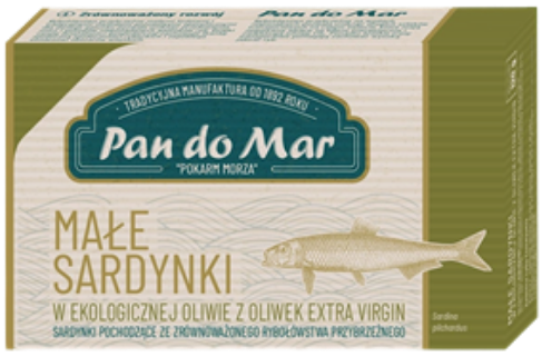 Sardinės ekologiškame alyvuogių aliejuje PAN DO MAR, 120 g