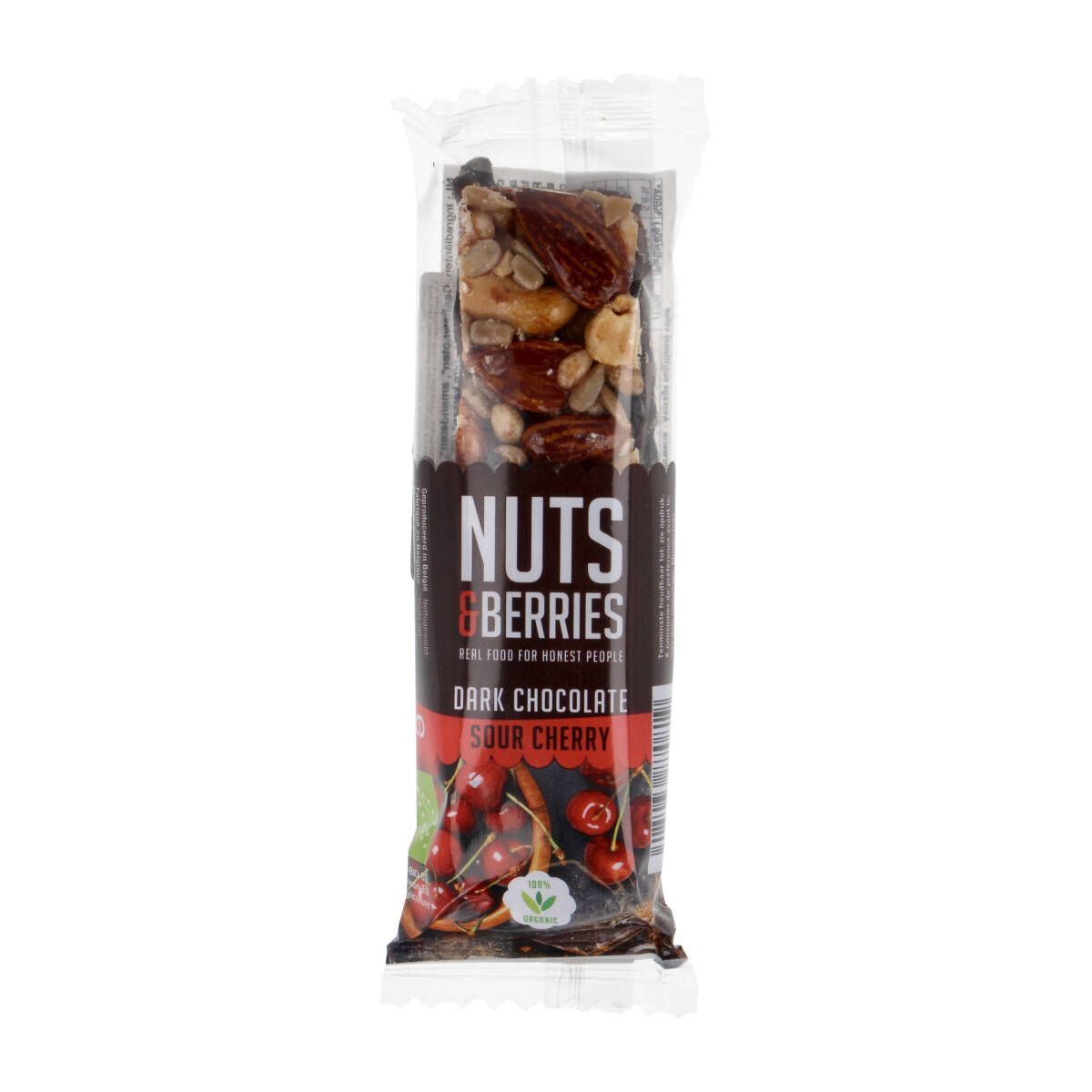 Bar with dark chocolate and cherries NUTS&BERRIES