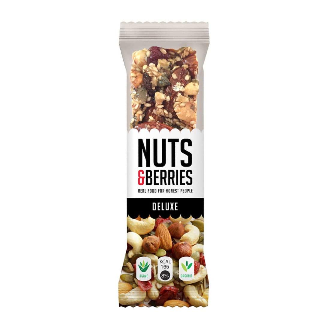 Riešutų ir uogų batonėlis DELUXE NUTS&BERRIES