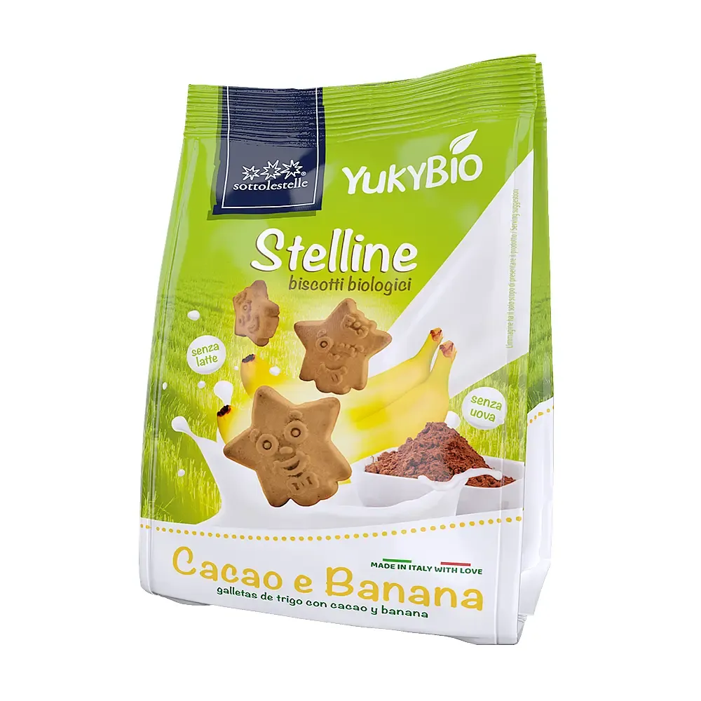 Kakavos ir bananų sausainiai STELLINE, ekologiški SOTTOLESTELLE
