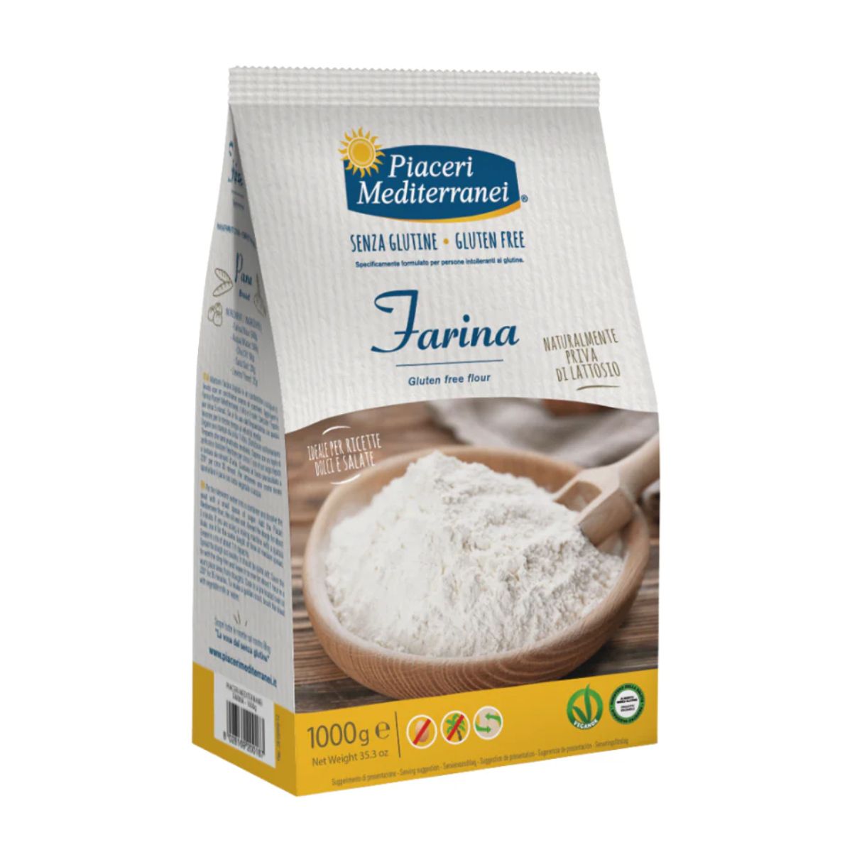 Miltų mišinys, be glitimo, 1000 g PIACERI MEDITERRANEI