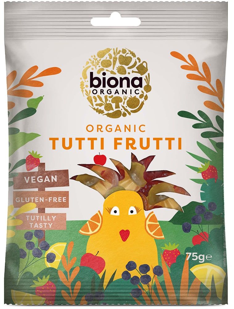 Guminukai TUTTI FRUTTI, ekologiški BIONA, 75 g