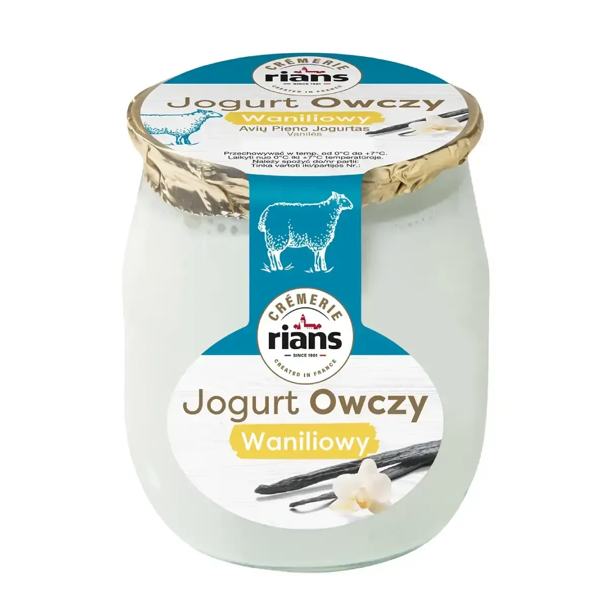 Avių pieno jogurtas RIANS, vanilės skonio