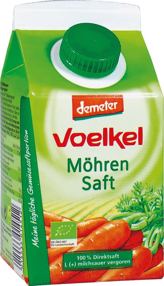 Fermentuotos morkų sultys, biodinaminės VOELKEL, 500 ml
