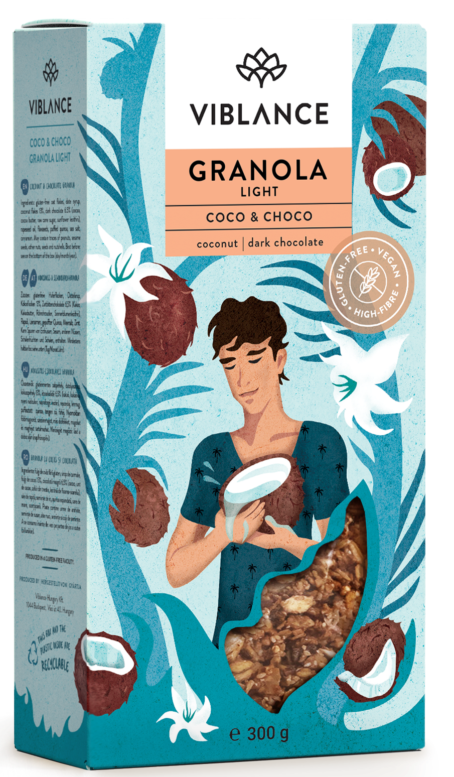 Granola su kokosais ir šokoladu VIBLANCE, 300 g