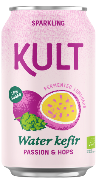 Vandens kefyras PASIFLOROS IR APYNIAI, ekologiškas KULT, 330 ml