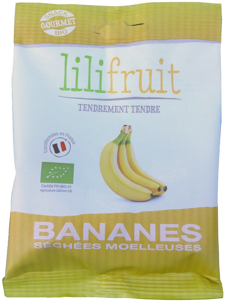 Minkšti rehidruoti bananai, ekologiški LILIFRUIT, 70 g