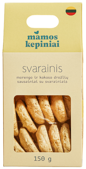Morengo ir kokoso drožlių sausainiai su svarainiais MAMOS KEPINIAI, 150 g