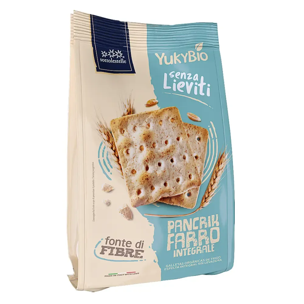 Whole grain spelt crackers PANCRIK FARRO INTEGRALE, organic SOTTOLESTELLE
