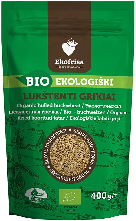 Lukštenti grikiai (nekepinti), ekologiški EKOFRISA, 400 g