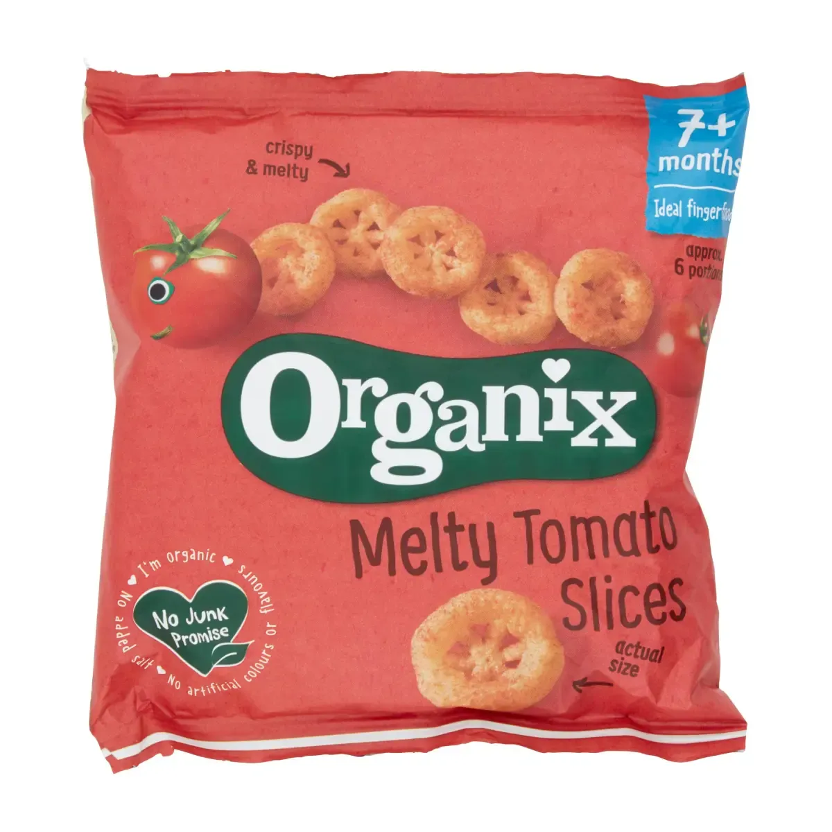 Kukurūzų trapučiai su pomidorais MELTY TOMATO SLICES, nuo 7 mėn. ORGANIX