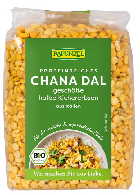 Skaldyti avinžirniai „Chana Dal“, ekologiški RAPUNZEL, 500 g