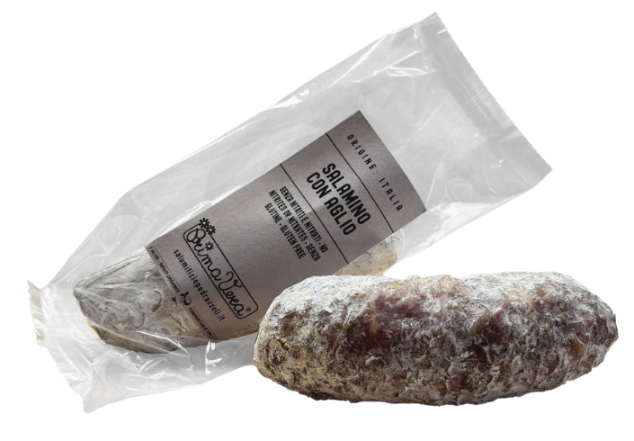 Vytintas kiaulienos saliamis su česnaku, ekologiškas PRIMA VERA, 160 g
