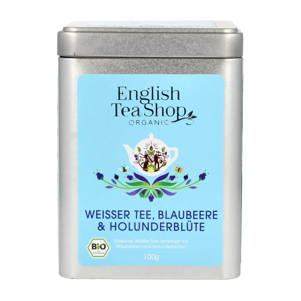 Baltoji arbata su mėlynėmis ir šeivamedžio žiedais, biri ENGLISH TEA SHOP