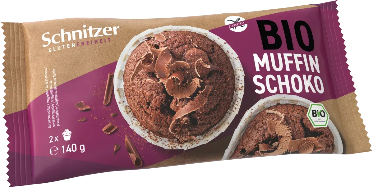 Šokoladiniai keksiukai be glitimo, ekologiški SCHNITZER, 140 g