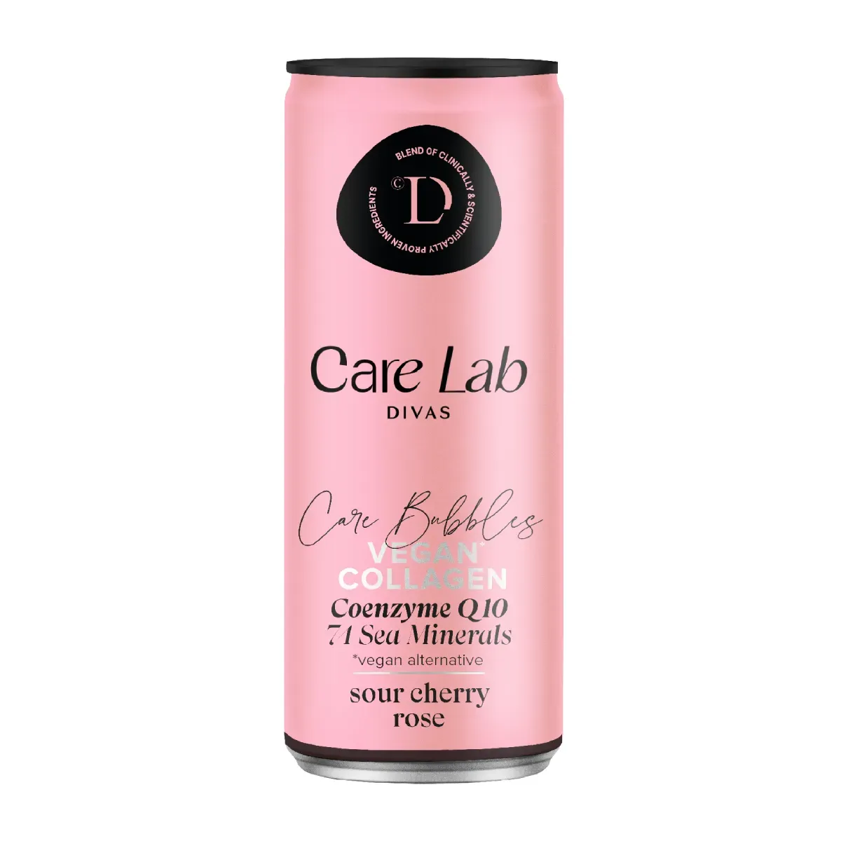Gazuotas funkcinis vyšnių ir rožių skonio gėrimas VEGAN COLLAGEN Q10 CARE LAB
