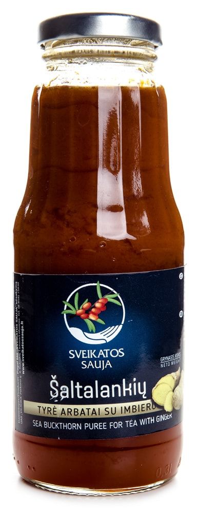 Šaltalankių tyrė arbatai su imbieru SVEIKATOS SAUJA, 750 ml