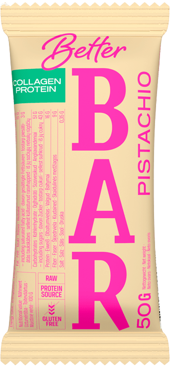 Pistacijų batonėlis su kolageno baltymais BETTER FOODS, 45 g