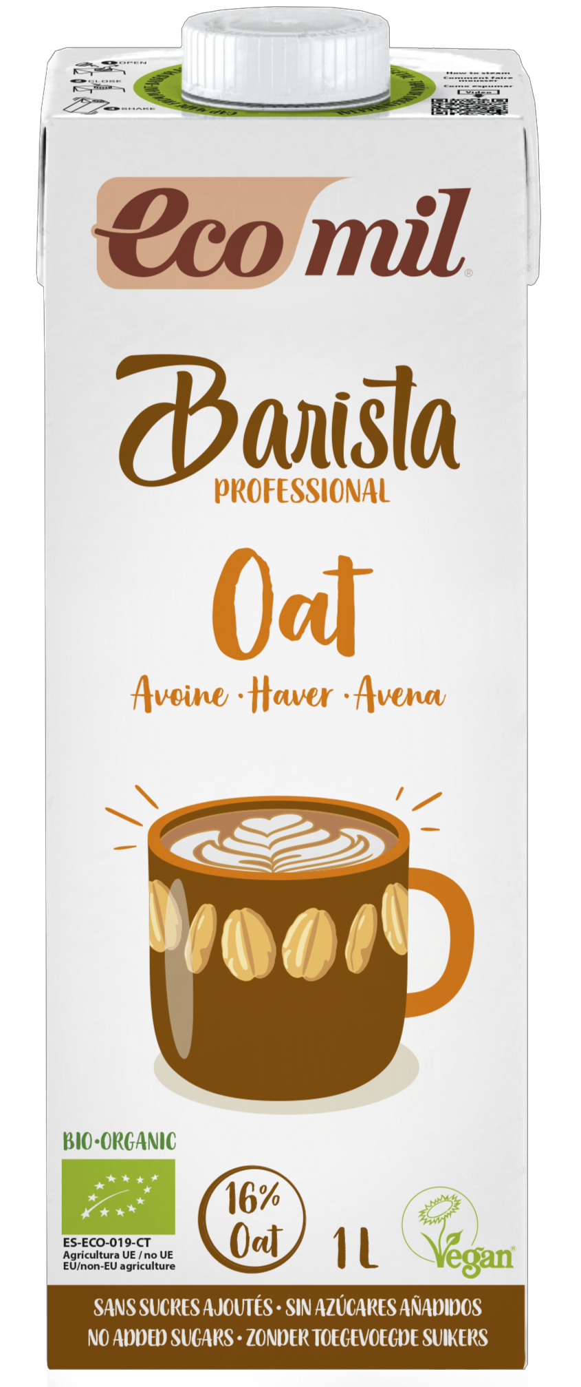 Avižų gėrimas kavos ruošimui „Barista“, ekologiškas ECOMIL, 1 l