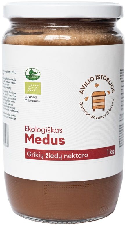 Grikių žiedų nektaro medus, ekologiškas AVILIO ISTORIJOS, 1 kg