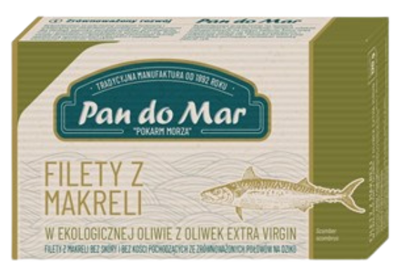 Skumbrės filė ekologiškame alyvuogių aliejuje PAN DO MAR, 120 g
