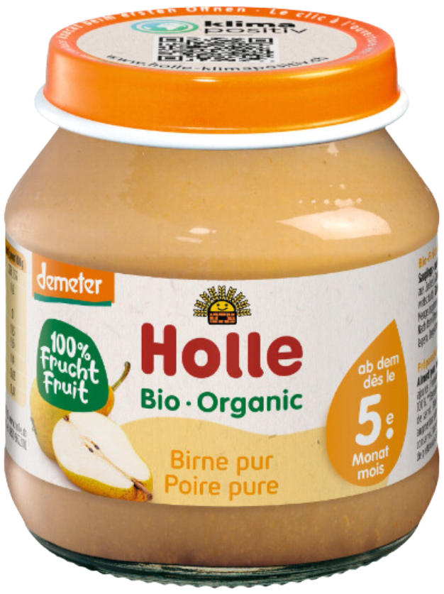 Kriaušių tyrelė kūdikiams nuo 5 mėn., biodinaminė HOLLE, 125 g