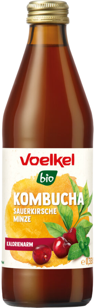 Напиток комбуча ВИШНЯ И МЯТА, органический VOELKEL, 330 мл