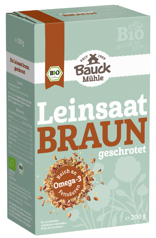 Traiškyti linų sėmenys, ekologiški BAUCK MÜHLE, 200 g