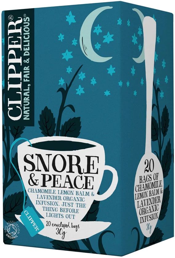 Žolelių arbata SNORE & PEACE su ramunėlėmis, melisomis ir levandomis | Ekologiška CLIPPER