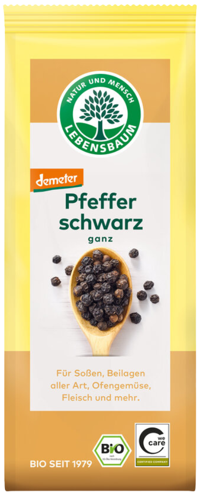 Juodieji pipirai grūdeliais, biodinaminiai LEBENSBAUM, 50 g